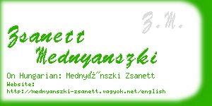 zsanett mednyanszki business card